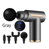 Multifunctional Mini Electric Fascia Gun Powerful Vibration Relaxer 4 Replaceable Heads For Muscle Relief Fitness
