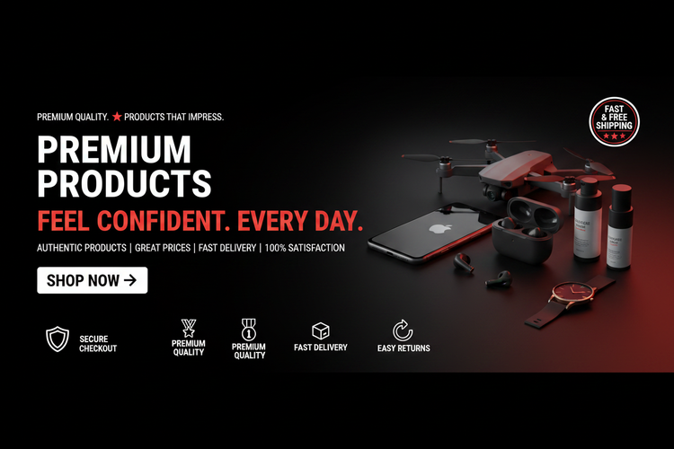 Sky Cart Banner - Black White Red